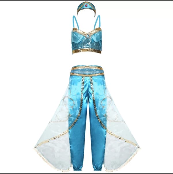 Halloween kotym Coplay Aladdin Jamine Prince Dre light blue l deep blue s