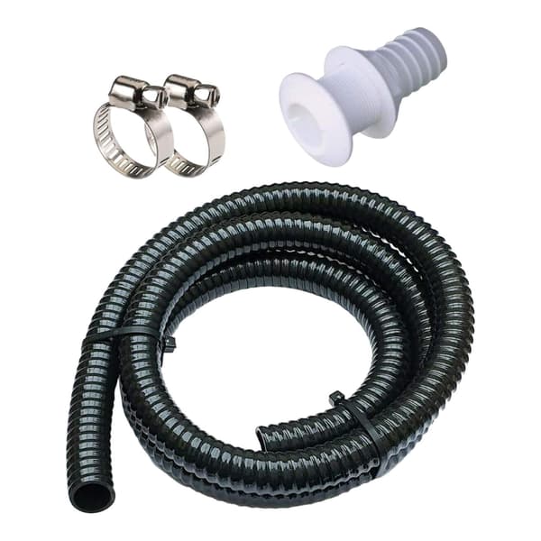 Marine länspump Installationssats Flexibel länspumpslang för 19mm Outlets 6ft hose