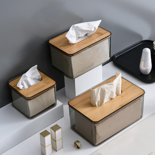 1/2/3/5 Clear För Tissue Box Organizer Fristående för hemmet L 1 Pc