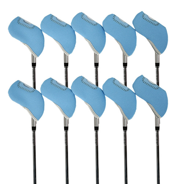 10 Styck Golf Iron Headcover Tjock Neopren Golf Iron Head Cover Golf Club Headcover med genomskinligt fönster Passar de flesta märken Orange