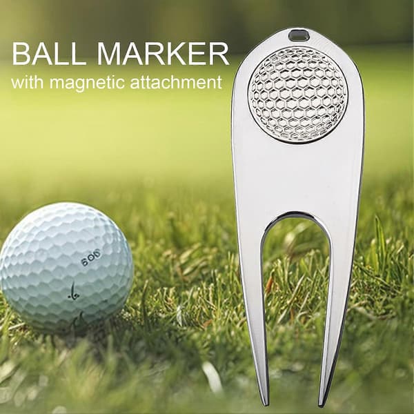 Multifunktionelt Golf Divot Værktøj Golfkølle Rensebørste Rustfrit Kompakt Størrelse Bærbart Zinklegering Golf Divot Værktøj