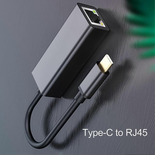 Universal Flexibel TPE USB Typ C Ethernet till RJ45 Lan Adapter för Notebook
