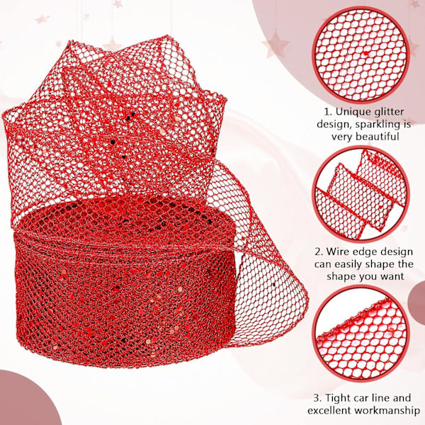 2,5 tum x 40 yards mesh metalliskt trådbundet