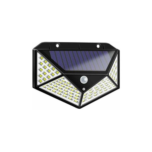 Set med 2 Solar Flood Lights med rörelsesensor 100LED Fyrsidig ljus Solar Wall Light