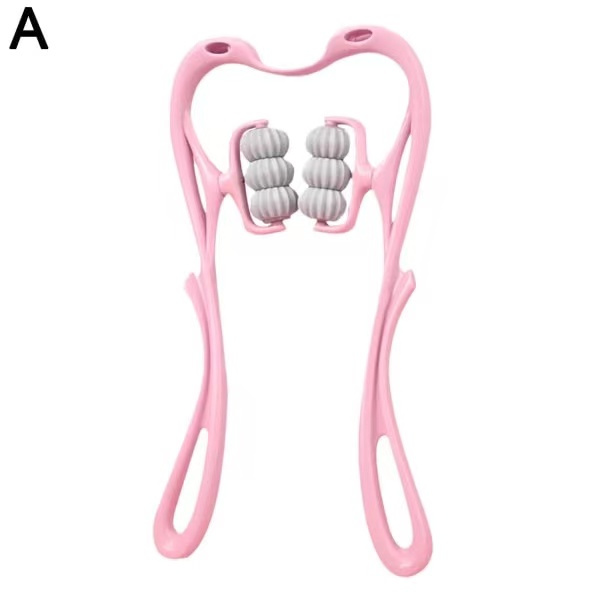 Hand Roller Neck Massager Nacke Skulder Trigger Tryckpunkter pink 1pcs