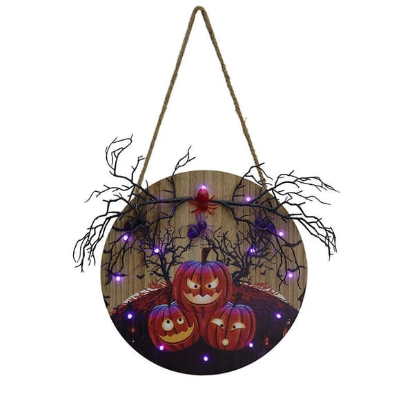 Hängande träskylt trädgård ytterdörr Halloween dekor