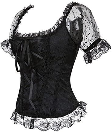 Korsetter för kvinnor Overbust Bustier Top Gothic exy houlder 8108black S