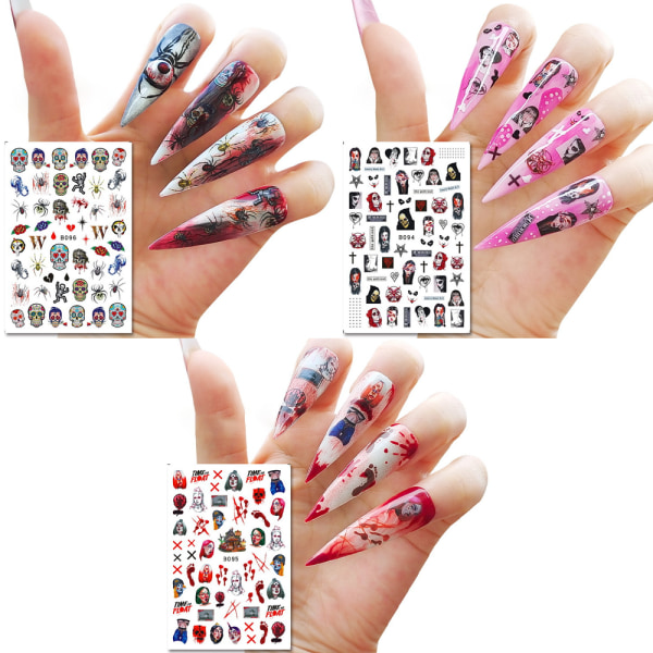 Halloween Nail Stickers, Halloween Nails självhäftande nagel style 4