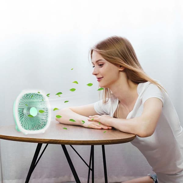 Opladning Desktop Lille Ventilator Kollegie Ventilator Vægmonteret Mini Lille Loftventilator Elektrisk Ventilator Lys GAO2690