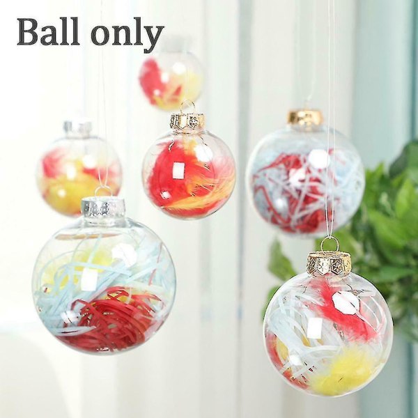 12 st jul transparent boll, fyllbar sfär prydnad för julgran gold