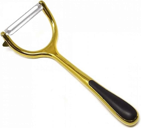 Rostfritt stål Gyllene Y-formad grönsaks- och fruktskalare för hemköket (Guld) 17*6cm