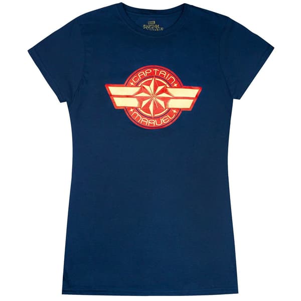 Captain Marvel ogotyp T-shirt dam/dam  Marinblå Navy L
