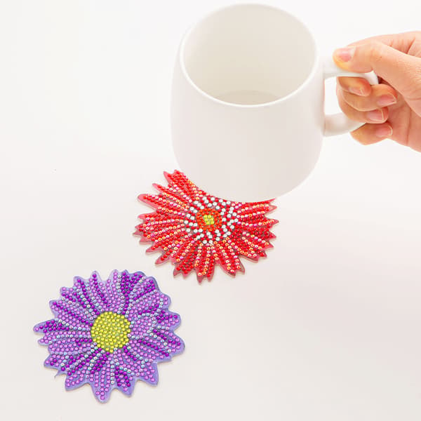 #Diamantmalte Coasters Blomster Diamantmalte Te Coasters#