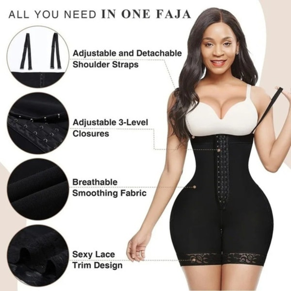 Postpartum colombiansk gördel med reducerande waist trainer 5XL Black