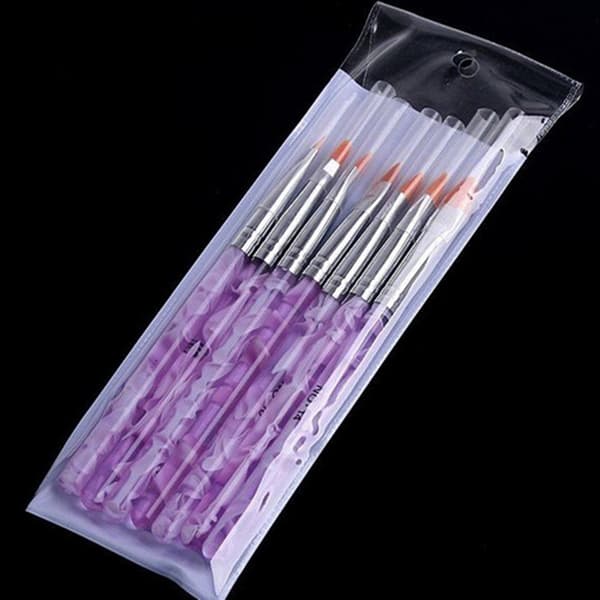 7 STK/ Set Manikyr Gel Pensel Penna Akryl Crystal Handtag Art