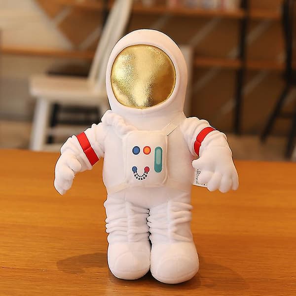 Astronautdukke Plysjleketøy Romskipdukke Barnedagspresent til bursdagsgave Robotdukke A White backpack