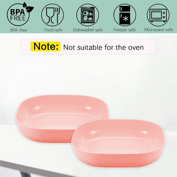 4 st polypropenplasttallrikar med djupa sidor för diskmaskin pink