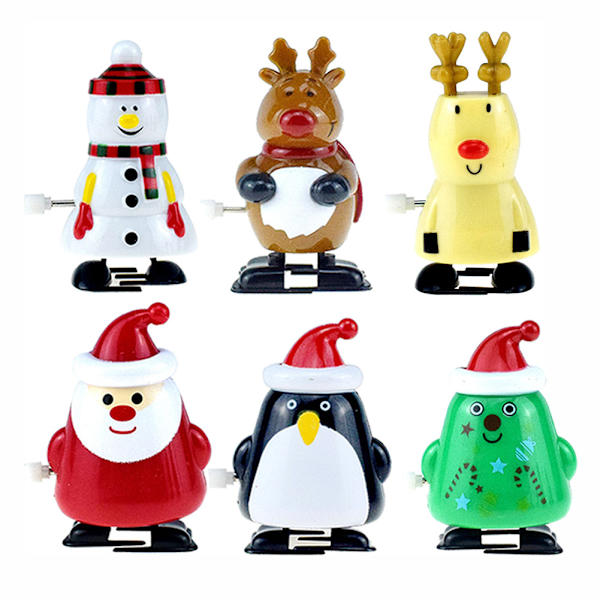 Christmas Clockwork Toys Santa Älg Set Gift Set of 6 E