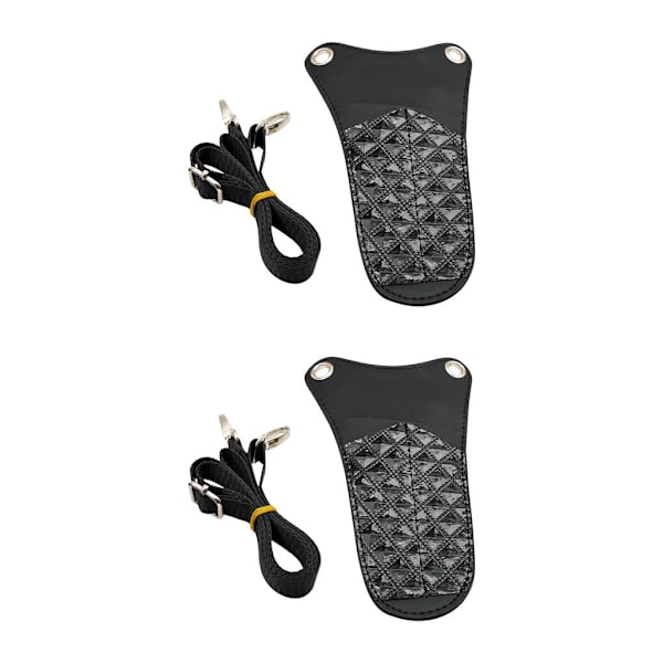 1/2 saxpåse PU-läder med justerbart axelbälte Black 2PCS