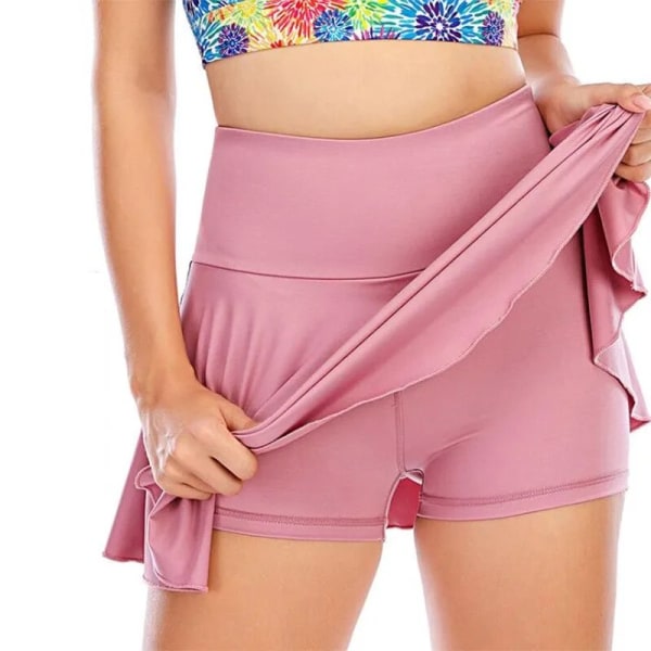 Cloud Hide Tenniskjolar Dam Sport Golf Plisserad kjol Fitness Shorts Hög midja Atletisk Snabbtorka öpning Kort Sport Skort ArmyGreenPocket L