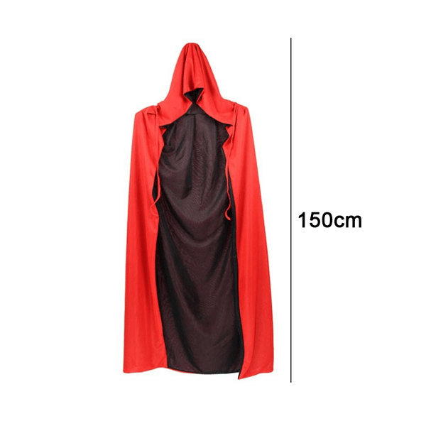Svart Röd Vändbar Klänning Goth Devil Pirate Vampire Demon style 6 150cm