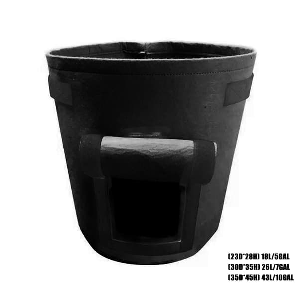 Andningsbar potatisväxtkrukor Planterpåse Rotväxtpåse Black S