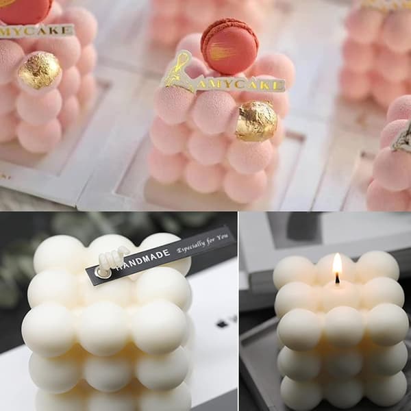 Silikon stearinlysform, 3D stearinlysform, silikon kubeform, DIY kan