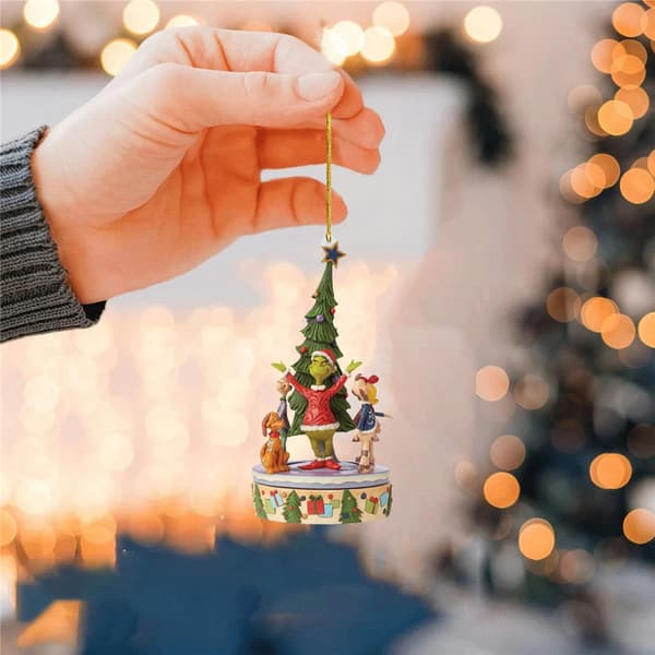 Christmas Grinch hängande prydnader Dekor Xmas Tree Indoor A