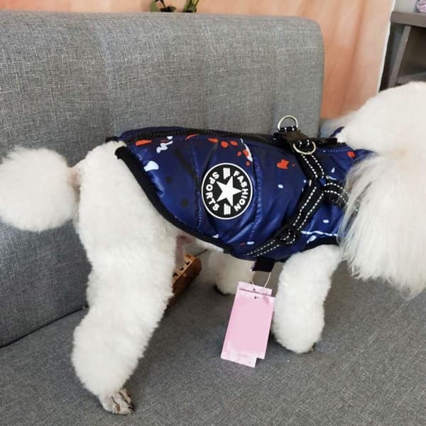 Pet Varm Jacka Hund Väst Säkerhetsbälte Hund Vinter 1 Set Cold Weather Coat
