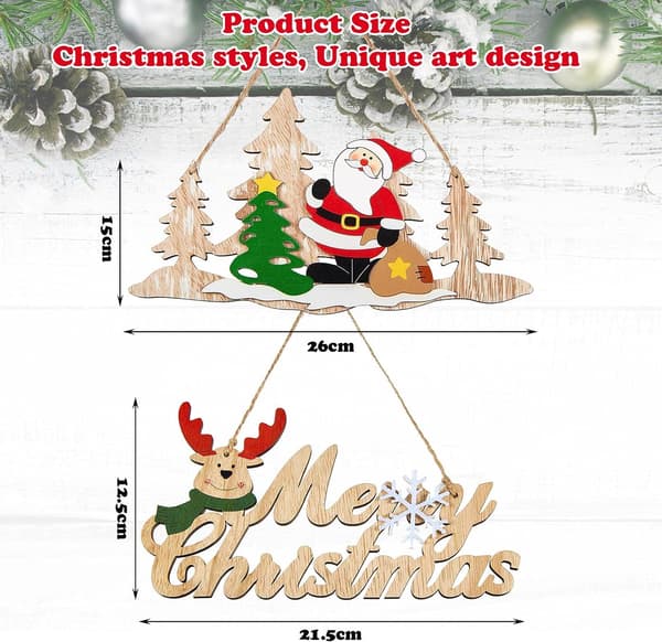 2 st Trä julplakett vägghängande skylt