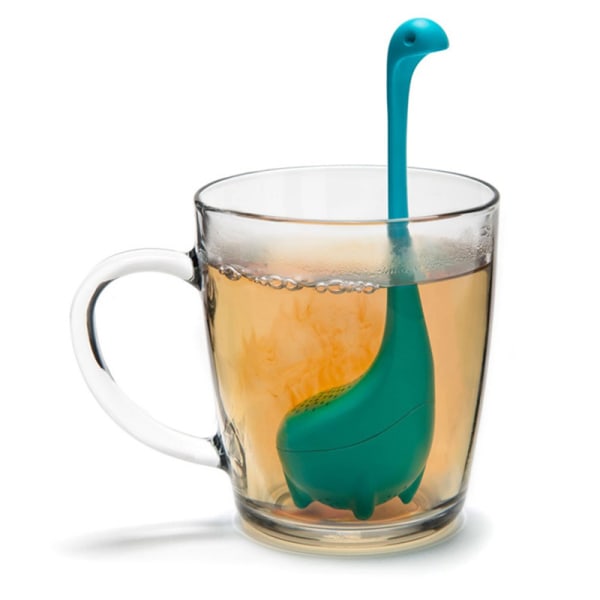 Baby Nessie Lösblad Te Infuser Återanvändbar silikon tesil Praktiskt tefilter för resor hemmakontor Green