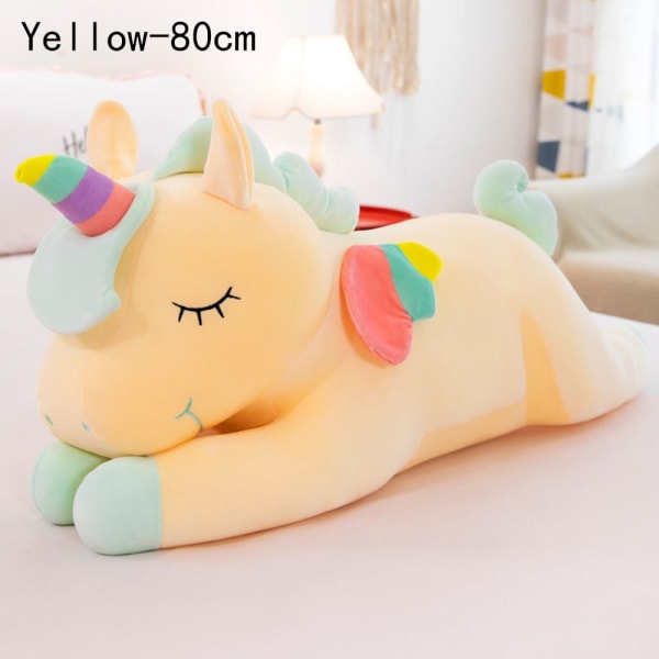 Unicorn Plyschleksak Unicorn Doll VIT 80CM white 80cm yellow 40cm