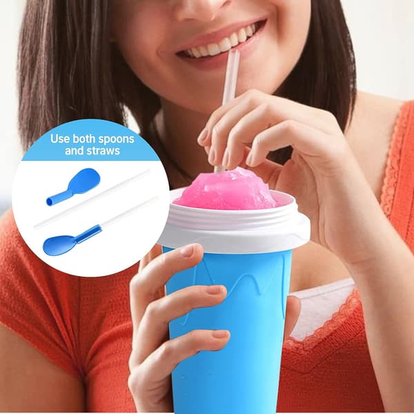 Knåda Frys Smoothie Cup Summer Slush Cup (blå) Blå med lock