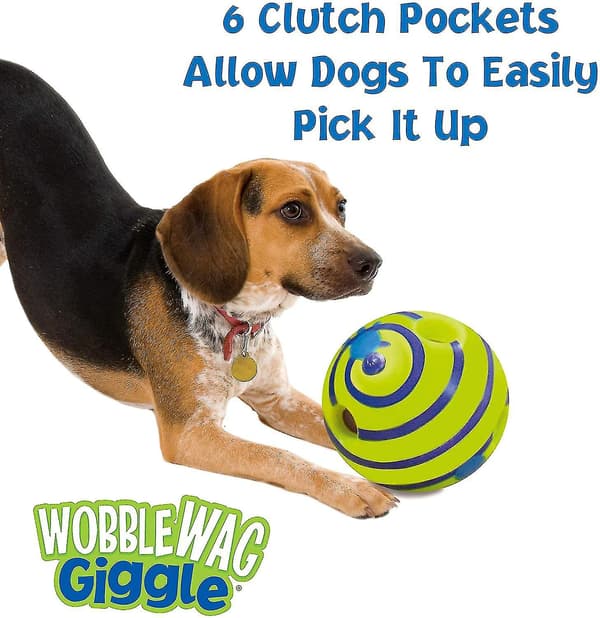 Wobble Wag Giggle Ball, Interactive Dog Toy, Fun Giggle Sounds, 14cm