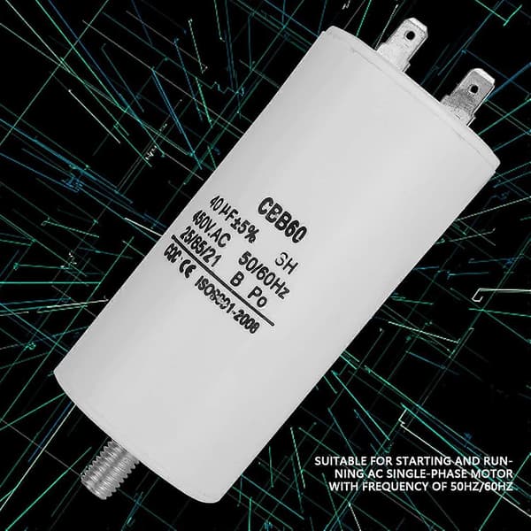 Startkondensator Motorkondensator 450V 40uf CBB60 SH Kondensator 50/60Hz til vaskemaskine