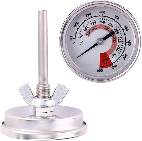 Ovntermometer, Ovntermometer i rustfrit stål, Madlavnings- og køkkentermometer, Pizzaovntermometer, Grilltermometer til BBQ, Grill, Kød