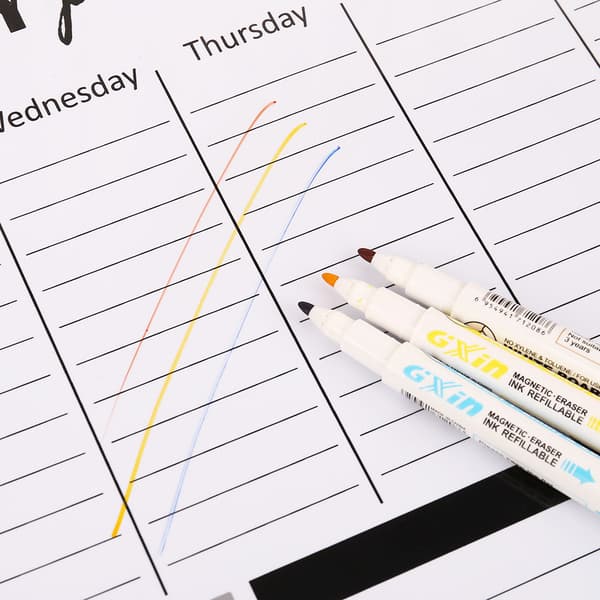 Ugeplanlægger Blød magnetisk whiteboard Køleskabsmagneter Tegning Opslagstavle Påmindelse Memo Pad Kalender