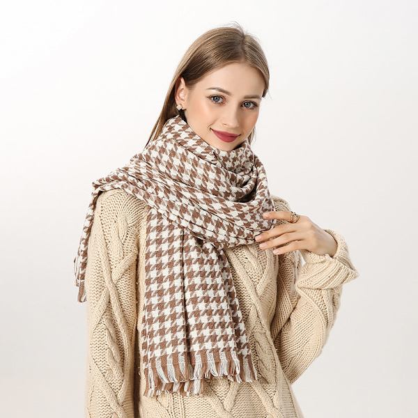 Håll dig varm Vintersjal för kvinnor, filt Wrap-sjal, mjuk stol Khaki 180*70CM