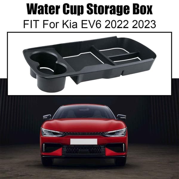 For Kia EV6 2022 2023 Svart Interiør Armlene ConsoleCentral Stor