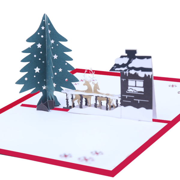 5-delt julehilsenskort Christmas Ranch Dimensional