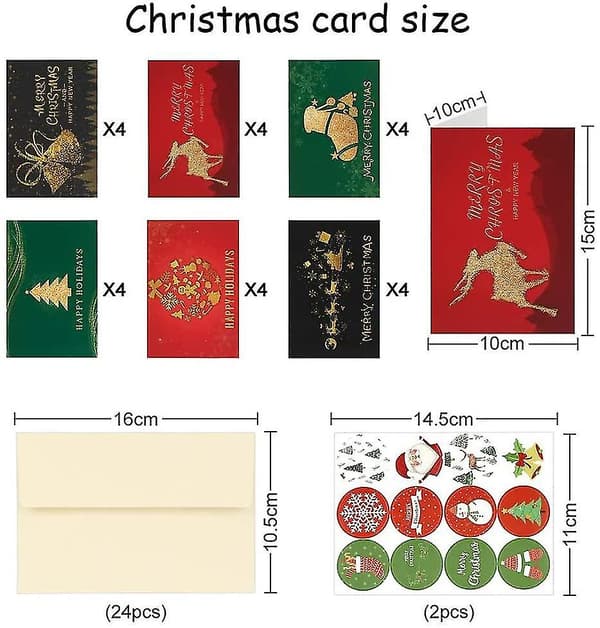 24 goda julkort, julkort med kuvert och st
