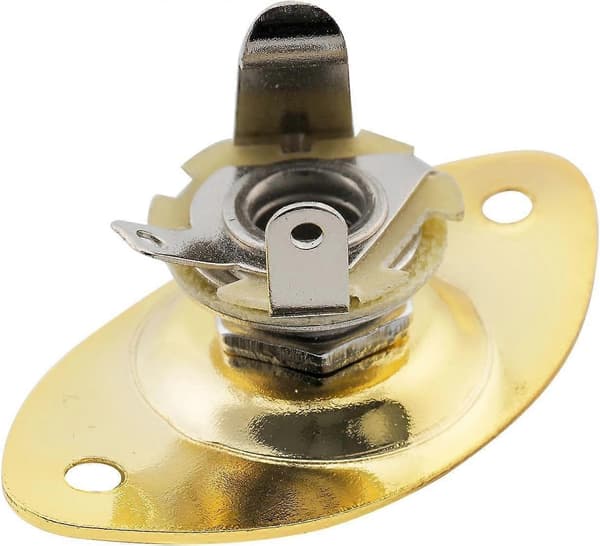 3 stk. 1/4\" oval guitarindgangsstik udgangsplade jackplate-fatning til Fender Strat Tele, guld, sølv, sort