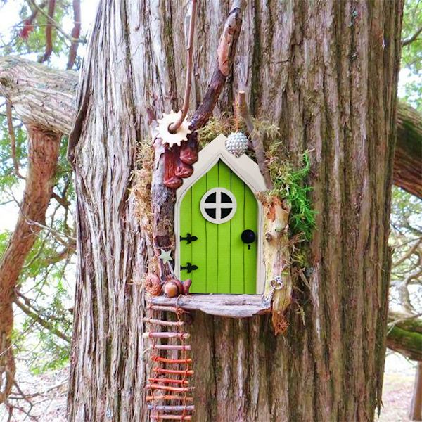 Fairy Door Set med 6 Miniature Gnome Door Set Pixie Miniature 1