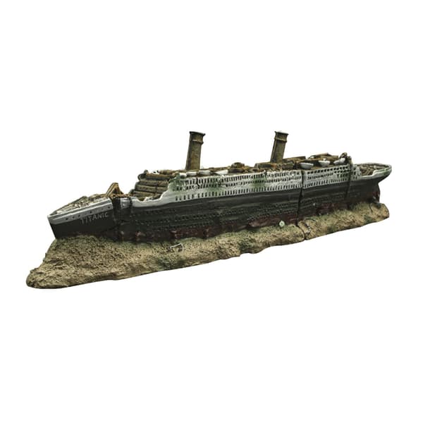 AKVARIEFISK TANK TITANISK BÅT FARTYG PRYDNAD