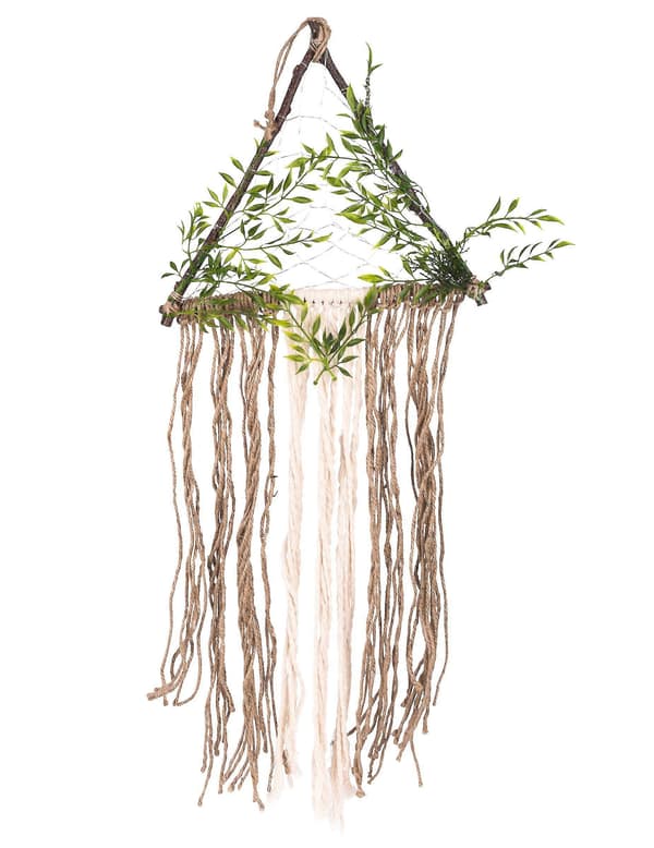 Lysende plantedekorasjon og jute 80 x 37 cm