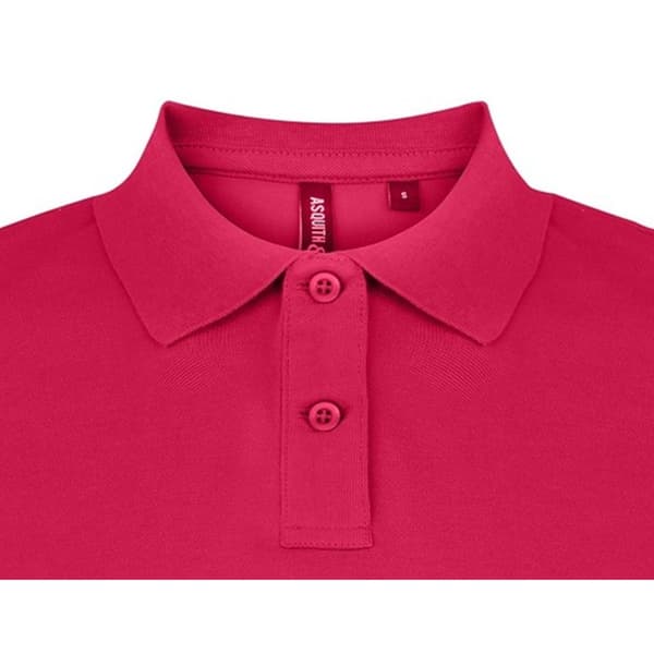 Asquith & Fox Dam/dam Enkel kortärmad pikétröja  Hot Hot Pink M