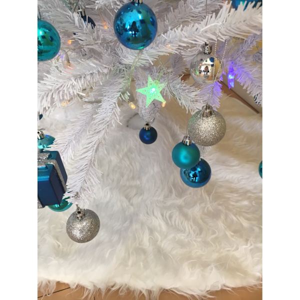 Pure White Plysch Julgranskjol - Liten 78cm, Julgran