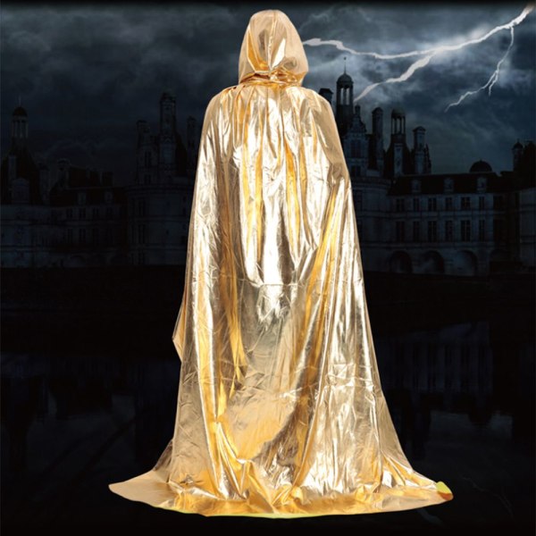 Halloween kostym rekvisita trollkarl mantel död mantel silver