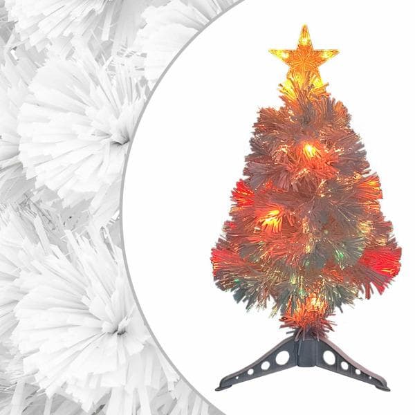 vidaXL Plastjuletre med LED hvit 64 cm fiberoptikk Vit
