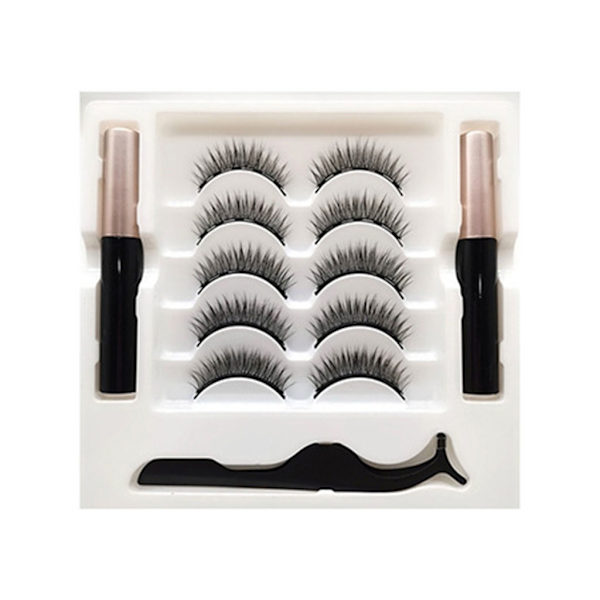 Magneettiset ripset ja eyeliner-setti, pari luonnollisen näköisiä irtoripsiä magneettisella eyeliner-pinsetillä, helppo levittää 5